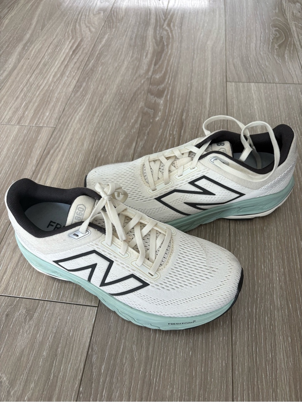 New Balance White & Mint Green Athletic Sneakers - Picture 2 of 3